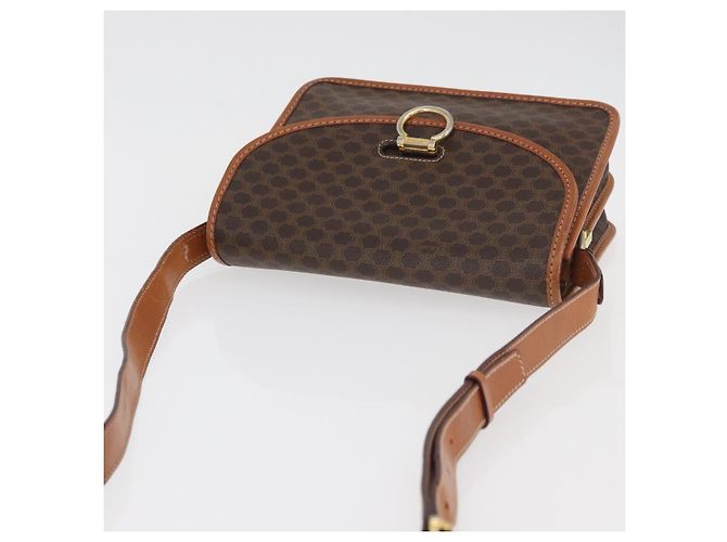 Céline CELINE Macadam Canvas Schultertasche aus PVC-Leder Braun Gold Auth 177673A Golden - Ansicht 6