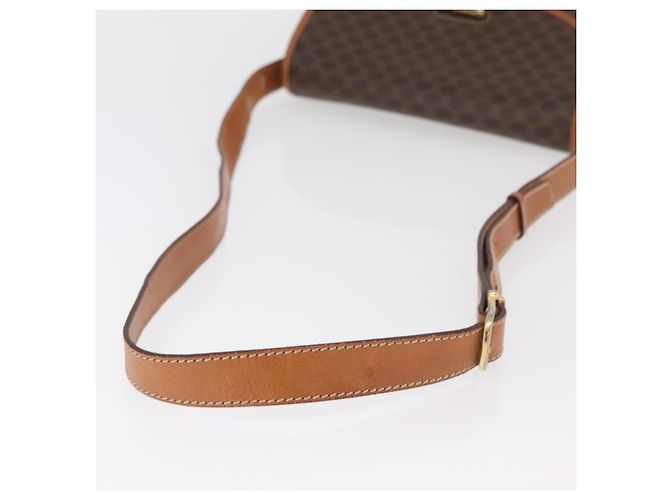 Céline CELINE Macadam Canvas Schultertasche aus PVC-Leder Braun Gold Auth 177673A Golden - Ansicht 7