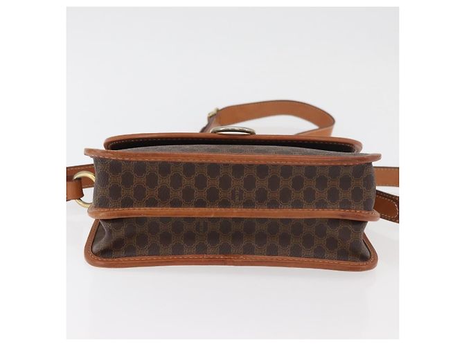 Céline CELINE Macadam Canvas Schultertasche aus PVC-Leder Braun Gold Auth 177673A Golden - Ansicht 9