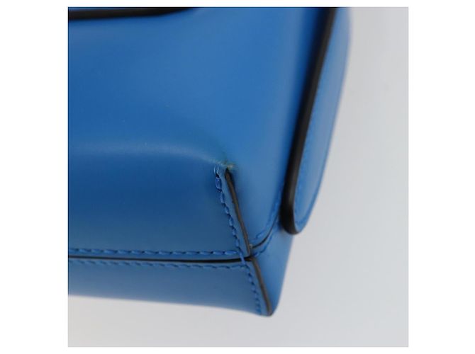 Borsa a mano Gancini in pelle blu argento Auth 177222A di Salvatore Ferragamo - vista 12