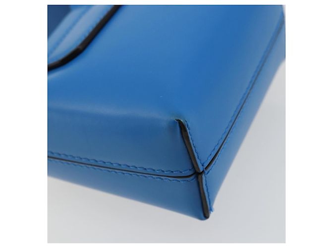 Borsa a mano Gancini in pelle blu argento Auth 177222A di Salvatore Ferragamo - vista 13
