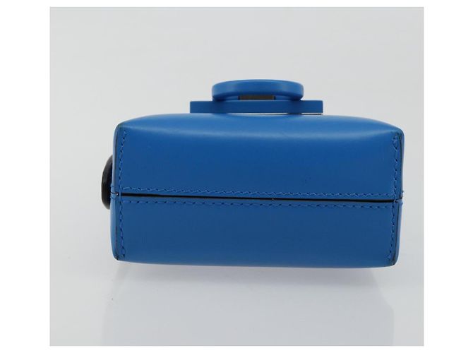 Borsa a mano Gancini in pelle blu argento Auth 177222A di Salvatore Ferragamo - vista 9