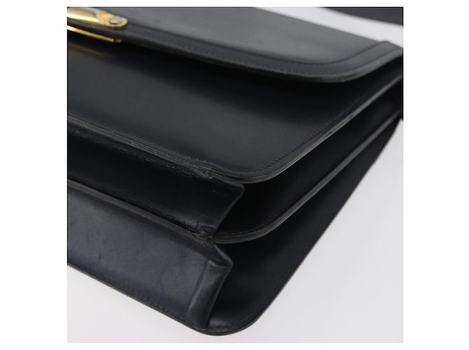 Borsa a Spalla Christian Dior in Pelle Blu Navy Oro Auth bs34558 D'oro - vista 11