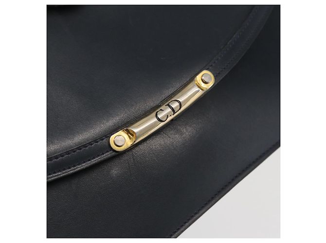Borsa a Spalla Christian Dior in Pelle Blu Navy Oro Auth bs34558 D'oro - vista 14