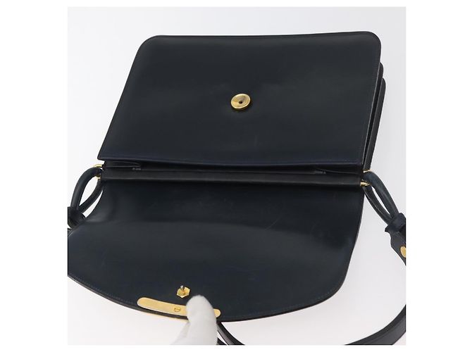 Borsa a Spalla Christian Dior in Pelle Blu Navy Oro Auth bs34558 D'oro - vista 15