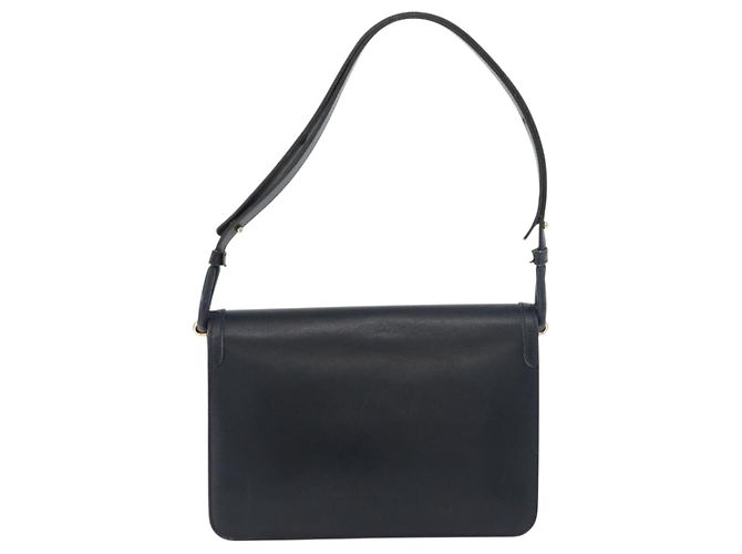 Borsa a Spalla Christian Dior in Pelle Blu Navy Oro Auth bs34558 D'oro - vista 3