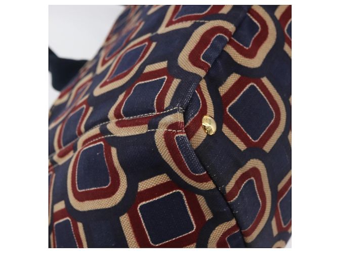 PRADA Borsa Canapa L in tela blu navy e oro Auth bs34839A D'oro - vista 15