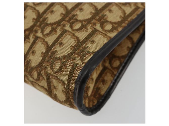 Borsa a Spalla in Tela Trotter Christian Dior Beige Oro Auth 177208 D'oro - vista 10