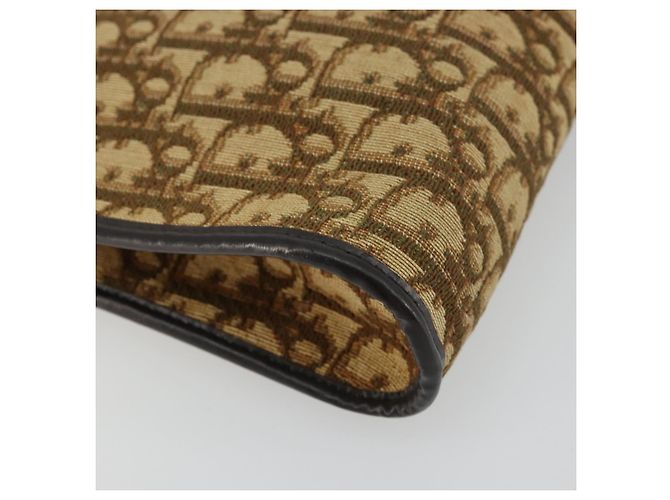 Borsa a Spalla in Tela Trotter Christian Dior Beige Oro Auth 177208 D'oro - vista 11