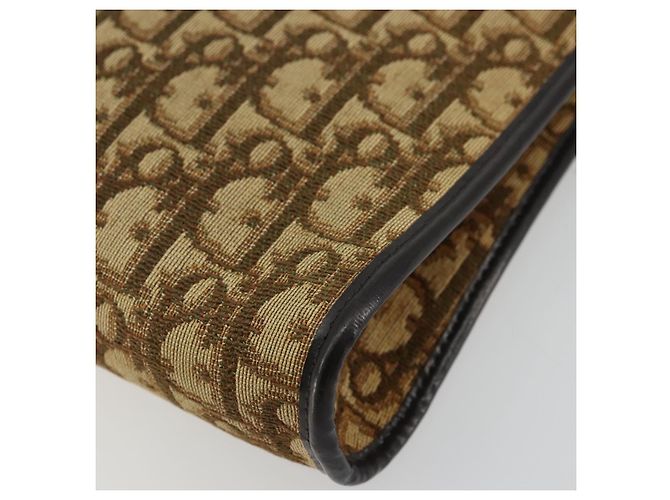 Borsa a Spalla in Tela Trotter Christian Dior Beige Oro Auth 177208 D'oro - vista 12