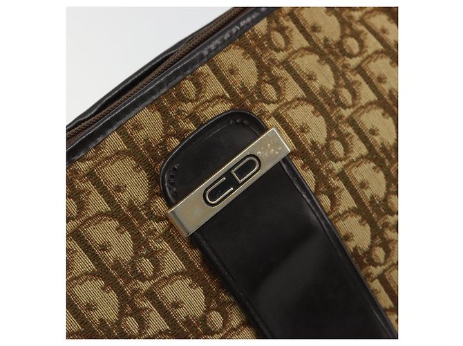 Borsa a Spalla in Tela Trotter Christian Dior Beige Oro Auth 177208 D'oro - vista 14