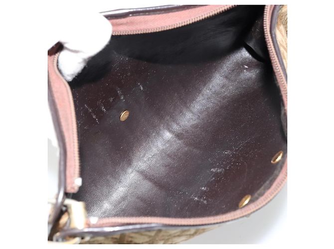 Borsa a Spalla in Tela Trotter Christian Dior Beige Oro Auth 177208 D'oro - vista 17