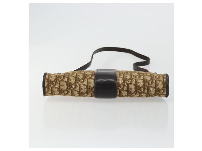 Borsa a Spalla in Tela Trotter Christian Dior Beige Oro Auth 177208 D'oro - vista 9