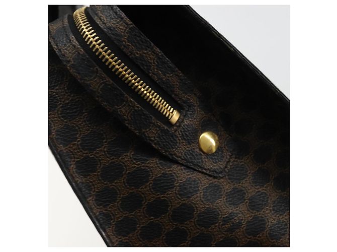 Céline Borsa a mano in tela Macadam CELINE in pelle PVC nera e oro Auth 177722 Nero D'oro - vista 14