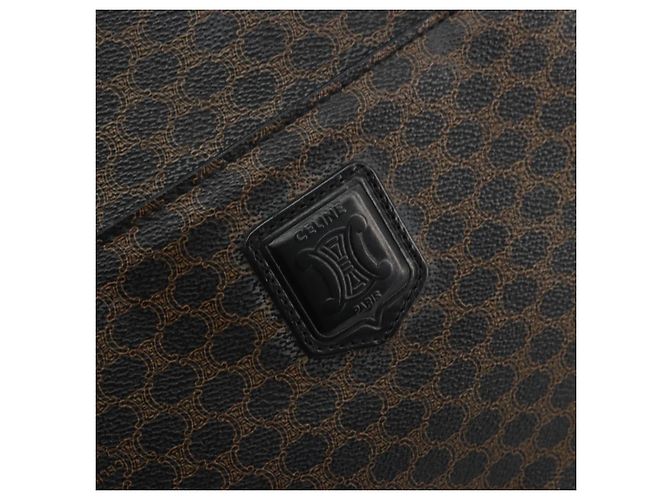 Céline Borsa a mano in tela Macadam CELINE in pelle PVC nera e oro Auth 177722 Nero D'oro - vista 15