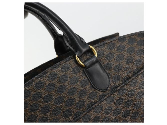 Céline Borsa a mano in tela Macadam CELINE in pelle PVC nera e oro Auth 177722 Nero D'oro - vista 16