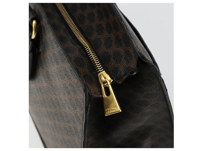 Céline Borsa a mano in tela Macadam CELINE in pelle PVC nera e oro Auth 177722 Nero D'oro - vista 17