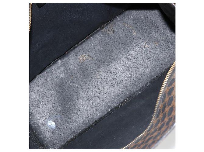 Céline Borsa a mano in tela Macadam CELINE in pelle PVC nera e oro Auth 177722 Nero D'oro - vista 19