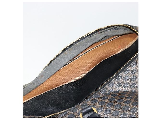 Céline Borsa a mano in tela Macadam CELINE in pelle PVC nera e oro Auth 177722 Nero D'oro - vista 24