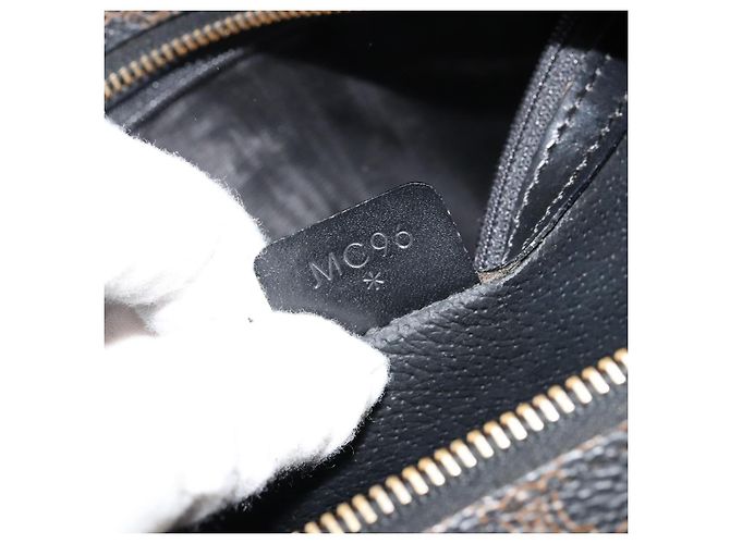 Céline Borsa a mano in tela Macadam CELINE in pelle PVC nera e oro Auth 177722 Nero D'oro - vista 25