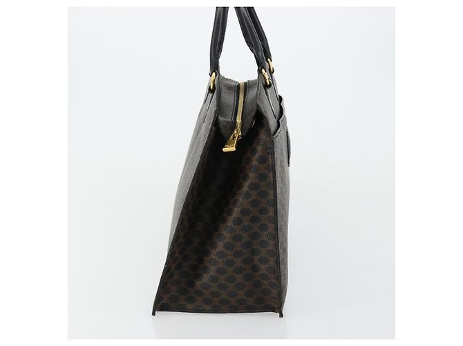 Céline Borsa a mano in tela Macadam CELINE in pelle PVC nera e oro Auth 177722 Nero D'oro - vista 4