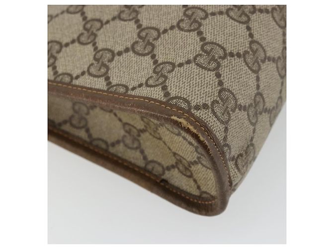 GUCCI GG Supreme Clutch Bag PVC Beige Oro 97 01 038 Auth 177482 D'oro - vista 11