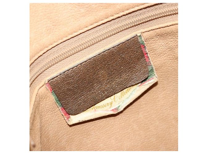 GUCCI GG Supreme Clutch Bag PVC Beige Oro 97 01 038 Auth 177482 D'oro - vista 15