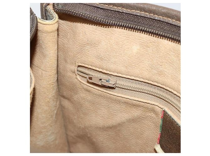 GUCCI GG Supreme Clutch Bag PVC Beige Oro 97 01 038 Auth 177482 D'oro - vista 19