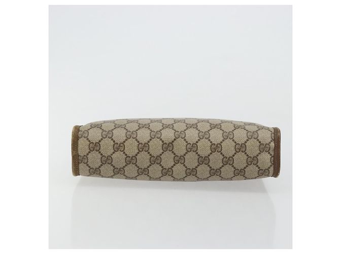 GUCCI GG Supreme Clutch Bag PVC Beige Oro 97 01 038 Auth 177482 D'oro - vista 7