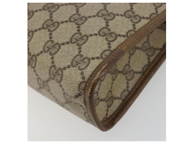 GUCCI GG Supreme Clutch Bag PVC Beige Oro 97 01 038 Auth 177482 D'oro - vista 8