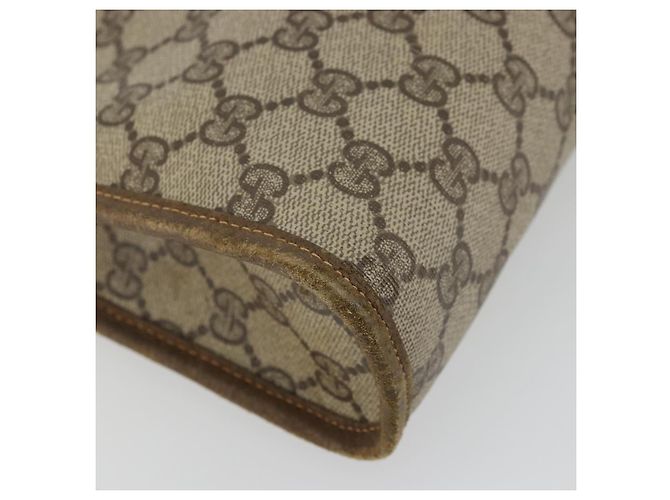 GUCCI GG Supreme Clutch Bag PVC Beige Oro 97 01 038 Auth 177482 D'oro - vista 9