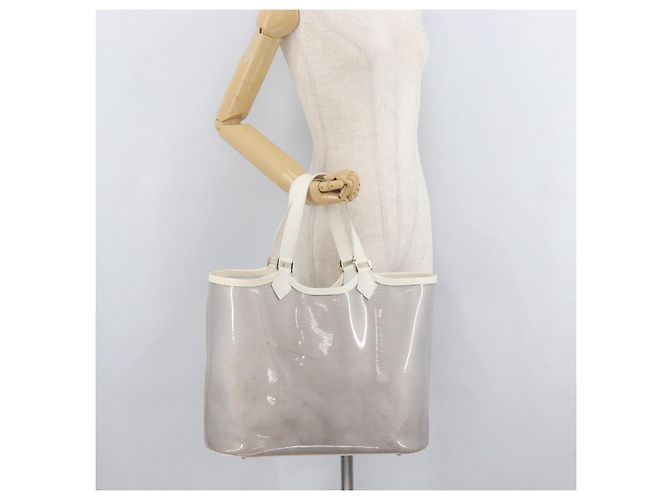 LOUIS VUITTON Epi Plage Lagoon Bay Tote Bag White Clear M92151 LV Auth ep14269 - view 23