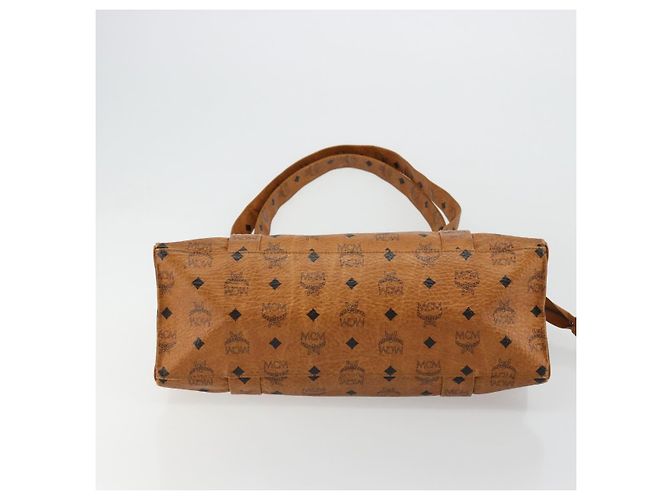 Borsa Tote MCM Vicetos Logogram in pelle PVC marrone oro Auth BA12397A D'oro - vista 9