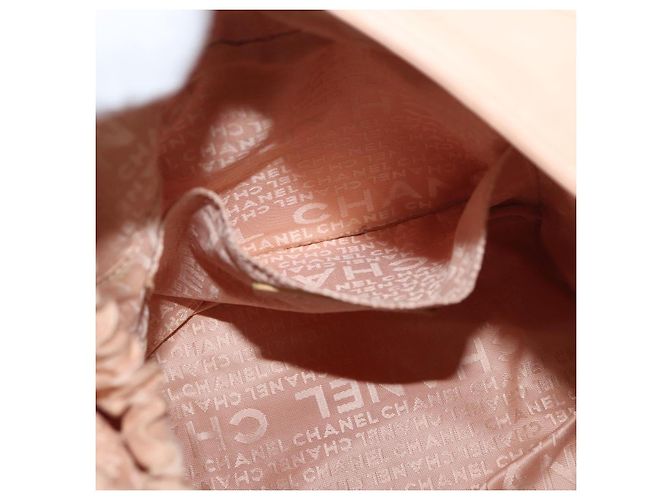 CHANEL Borsa a Mano Choco Bar in Pelle Beige CC Auth 179026A - vista 19