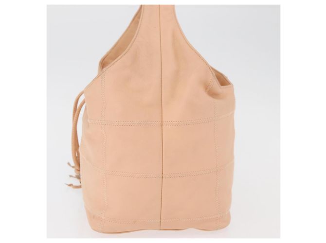 CHANEL Borsa a Mano Choco Bar in Pelle Beige CC Auth 179026A - vista 4