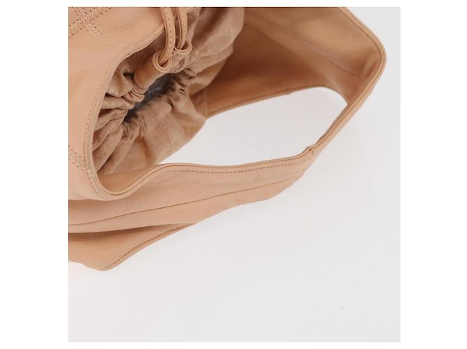 CHANEL Borsa a Mano Choco Bar in Pelle Beige CC Auth 179026A - vista 7