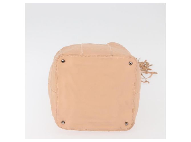 CHANEL Borsa a Mano Choco Bar in Pelle Beige CC Auth 179026A - vista 9