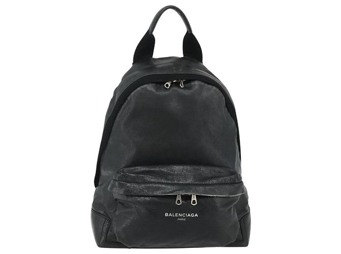 Zaino in pelle nera e argento BALENCIAGA 409010 Auth bs34947 Nero - vista 2