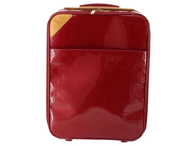 LOUIS VUITTON Valigia Pegas 45 Monogram Vernis Pomme D'amour M91278 Auth kk662 Rosso - vista 13