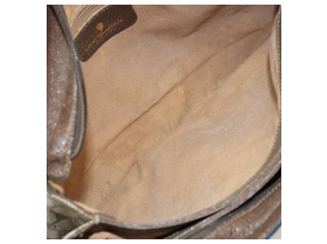 Borsa Sherry Line GG Supreme Web di GUCCI in PVC beige e oro 14 02 034 Auth 178112 D'oro - vista 17