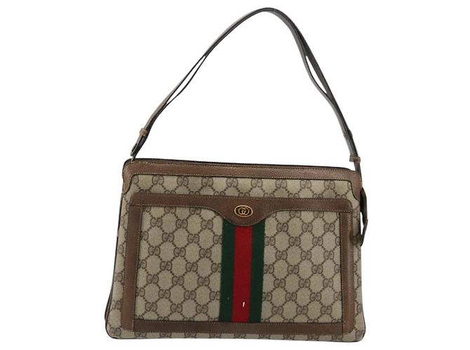 Borsa Sherry Line GG Supreme Web di GUCCI in PVC beige e oro 14 02 034 Auth 178112 D'oro - vista 2