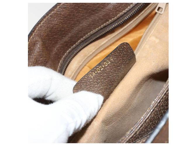 Borsa Sherry Line GG Supreme Web di GUCCI in PVC beige e oro 14 02 034 Auth 178112 D'oro - vista 24