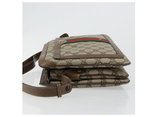 Borsa Sherry Line GG Supreme Web di GUCCI in PVC beige e oro 14 02 034 Auth 178112 D'oro - vista 5
