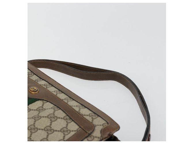 Borsa Sherry Line GG Supreme Web di GUCCI in PVC beige e oro 14 02 034 Auth 178112 D'oro - vista 8