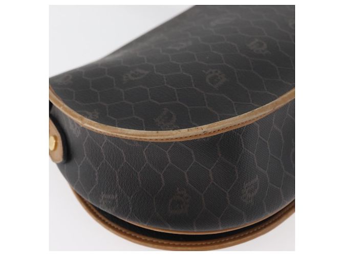 Borsa a spalla in tela a nido d'ape PVC nera e dorata Christian Dior Auth 178180 Nero D'oro - vista 12