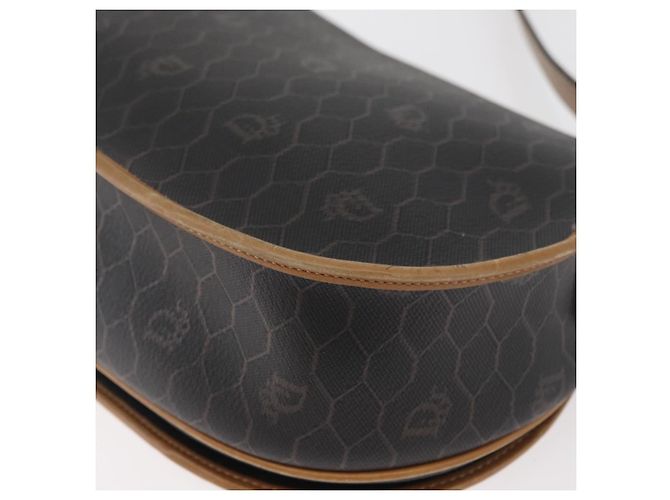 Borsa a spalla in tela a nido d'ape PVC nera e dorata Christian Dior Auth 178180 Nero D'oro - vista 13