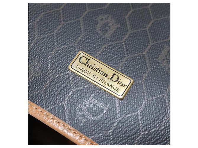 Borsa a spalla in tela a nido d'ape PVC nera e dorata Christian Dior Auth 178180 Nero D'oro - vista 16