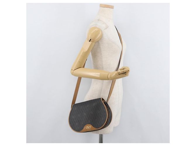 Borsa a spalla in tela a nido d'ape PVC nera e dorata Christian Dior Auth 178180 Nero D'oro - vista 22