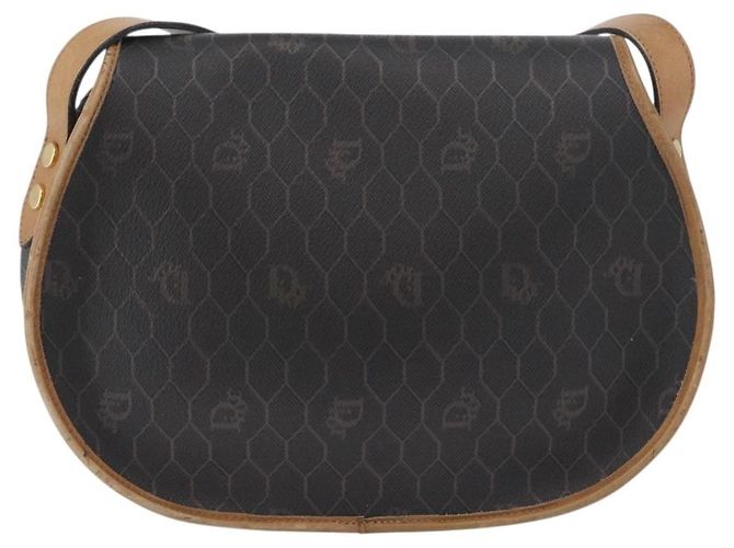 Borsa a spalla in tela a nido d'ape PVC nera e dorata Christian Dior Auth 178180 Nero D'oro - vista 3
