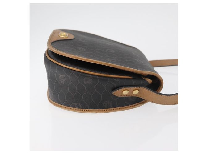 Borsa a spalla in tela a nido d'ape PVC nera e dorata Christian Dior Auth 178180 Nero D'oro - vista 4